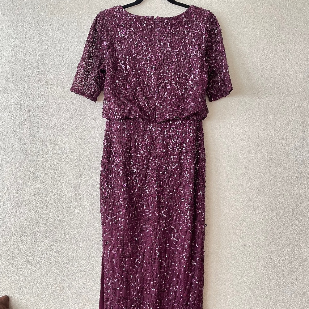 Adrianna Papell Sequined Cap Sleeve Gown - Picture 2 of 5
